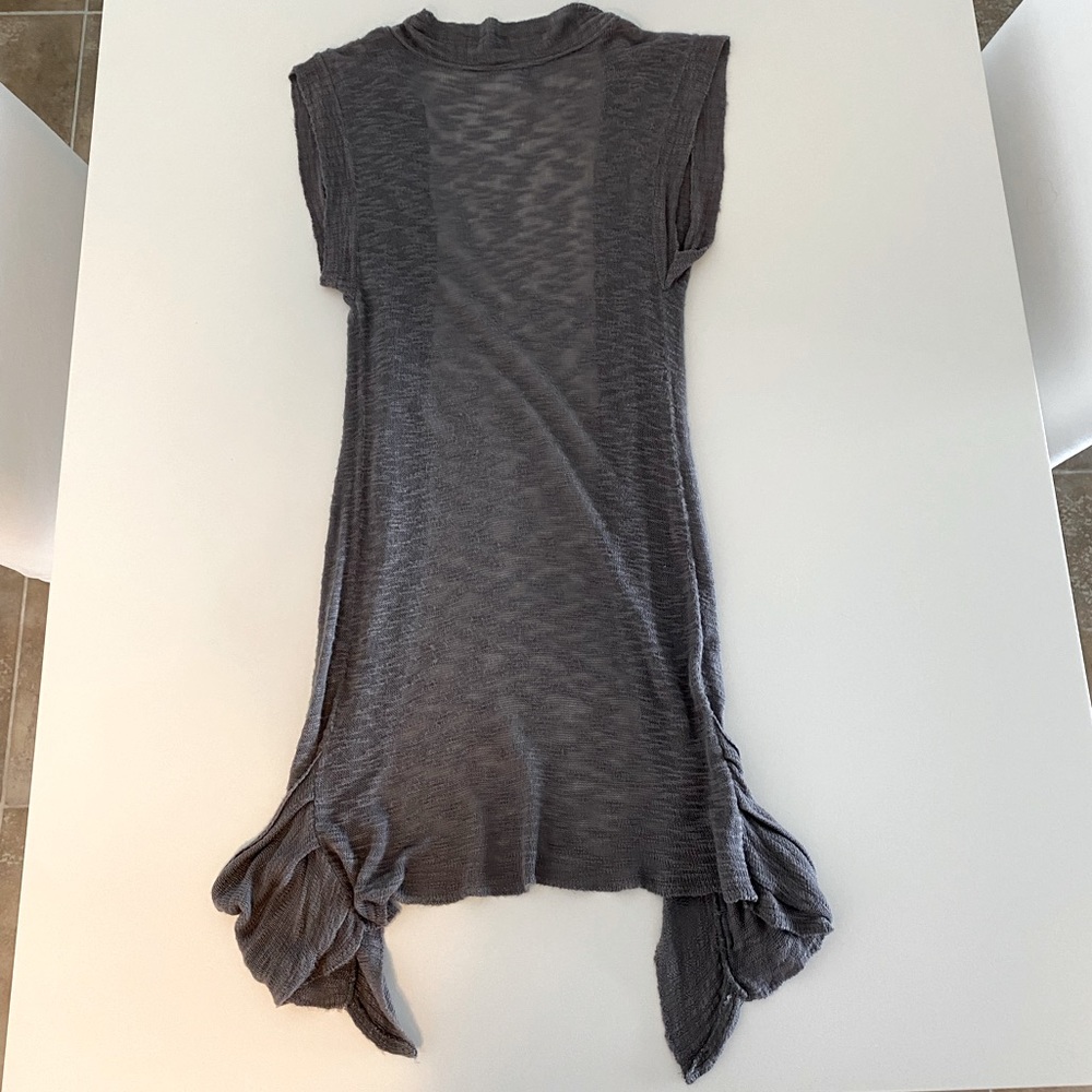 Sleeveless Open Front Draped Cardigan Vest/Shrug - Picture 2 of 7